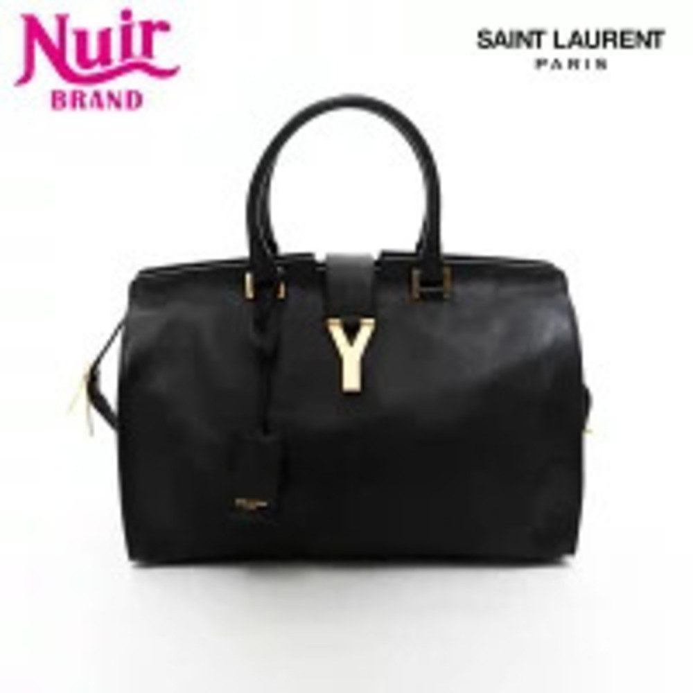 Yves Saint Laurent Leather Cabas Tote Handbag Black